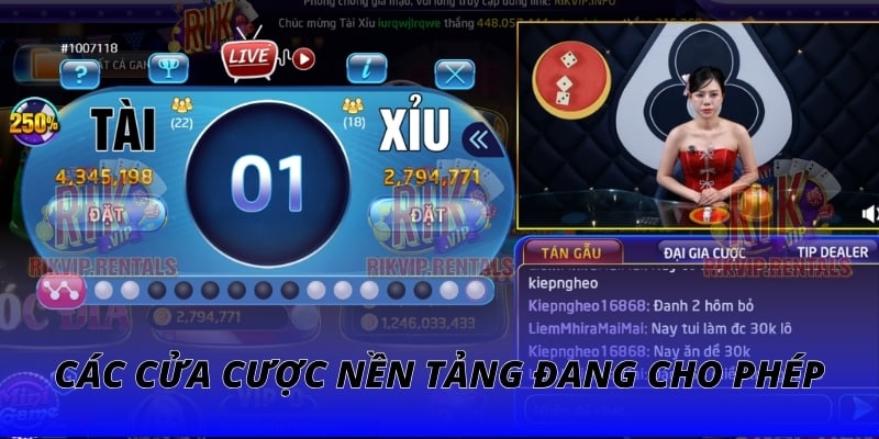 Các cửa cược nền tảng đang cho phép