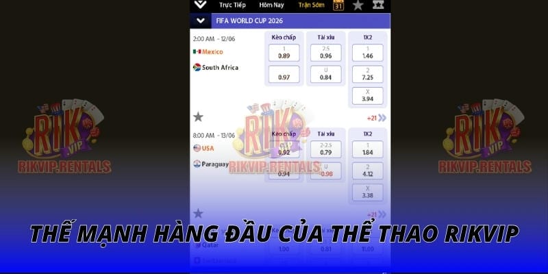 Thế mạnh hàng đầu của thể thao RIKVIP